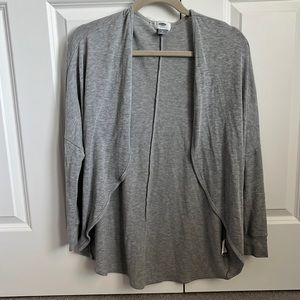 Gray Lightweight Open Boyfriend Cardigan